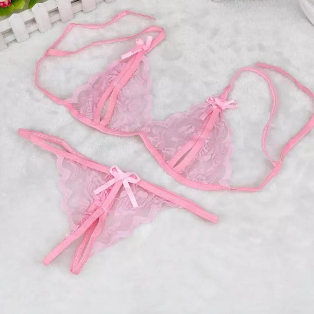 Beautiful Lace Underwear and Bra Lingerie XL PINK